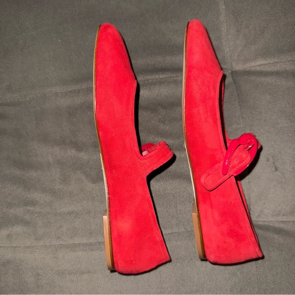 NWOT Larroudé Verona ballet flats in scarlet suede - Picture 7 of 13